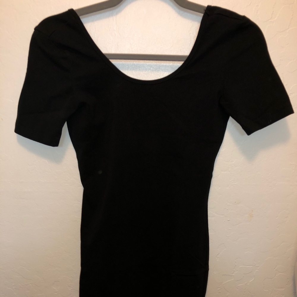 Black Short Sleeve Mini Dress